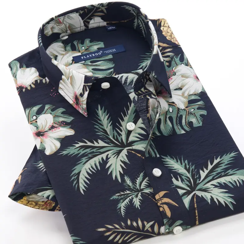 Men's Cotton Breathable And Comfortable Plus Fat Plus Size Summer Shirt