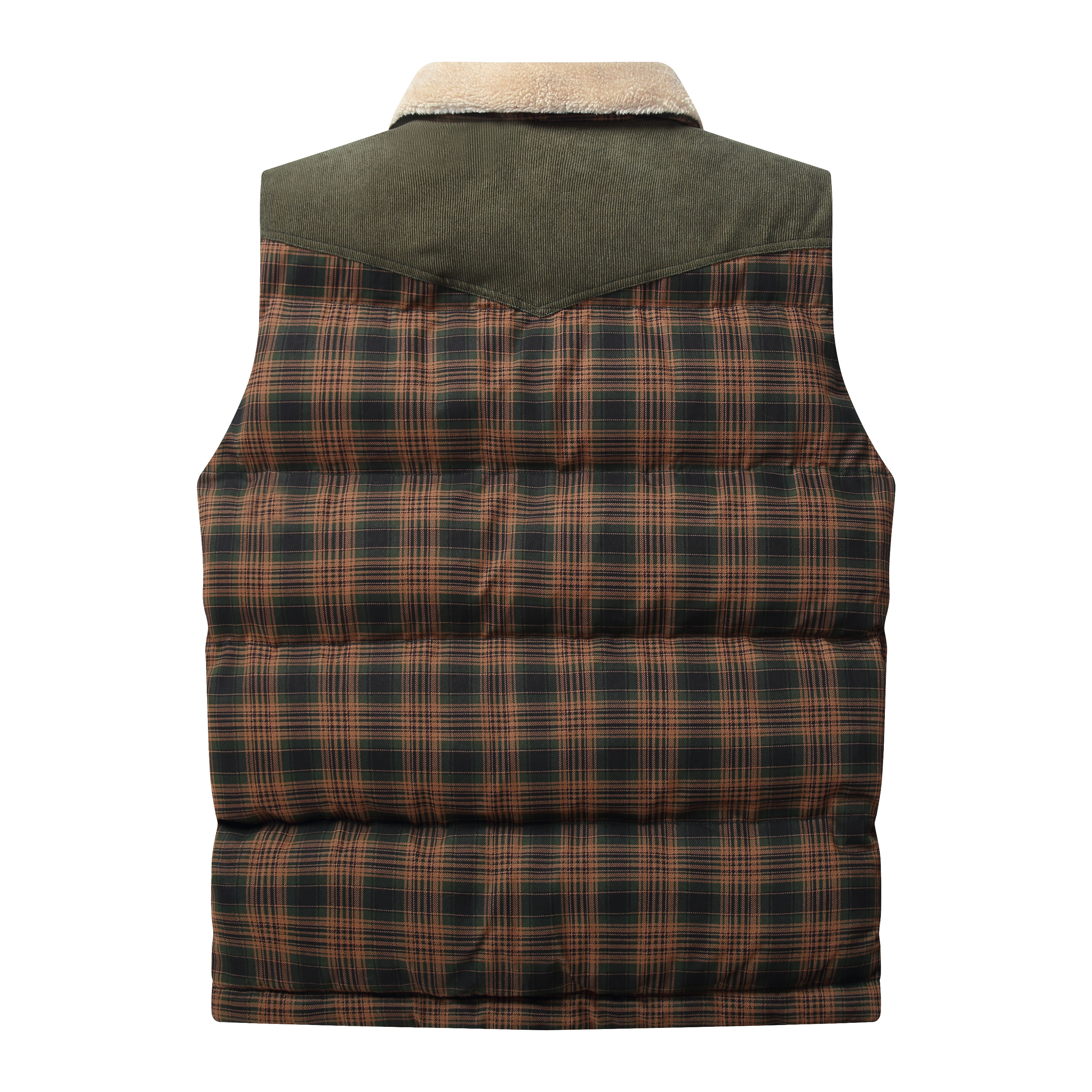 men-neck-collar-warm-plaid-vest