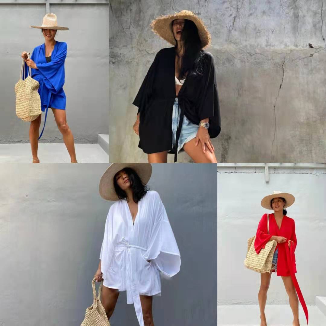 كارديغان قصير نسائي جديد – قميص شمسية كاجوال للشاطئ