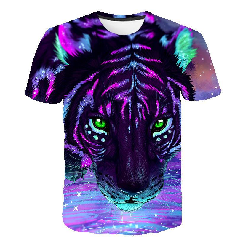 Title 3, Science Fiction Tiger Head T-shirt met 3D digit...