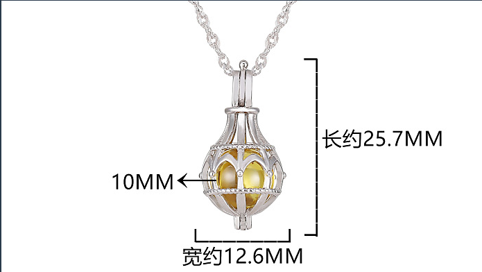 Fashion Creative Inlaid Pearl Round Bead Cage Pendant