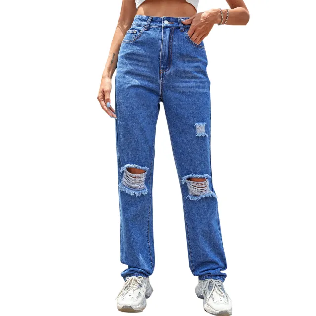 Fashion Trend Denim Trousers Women's New Style Dark Blue - Shop at LoveMi