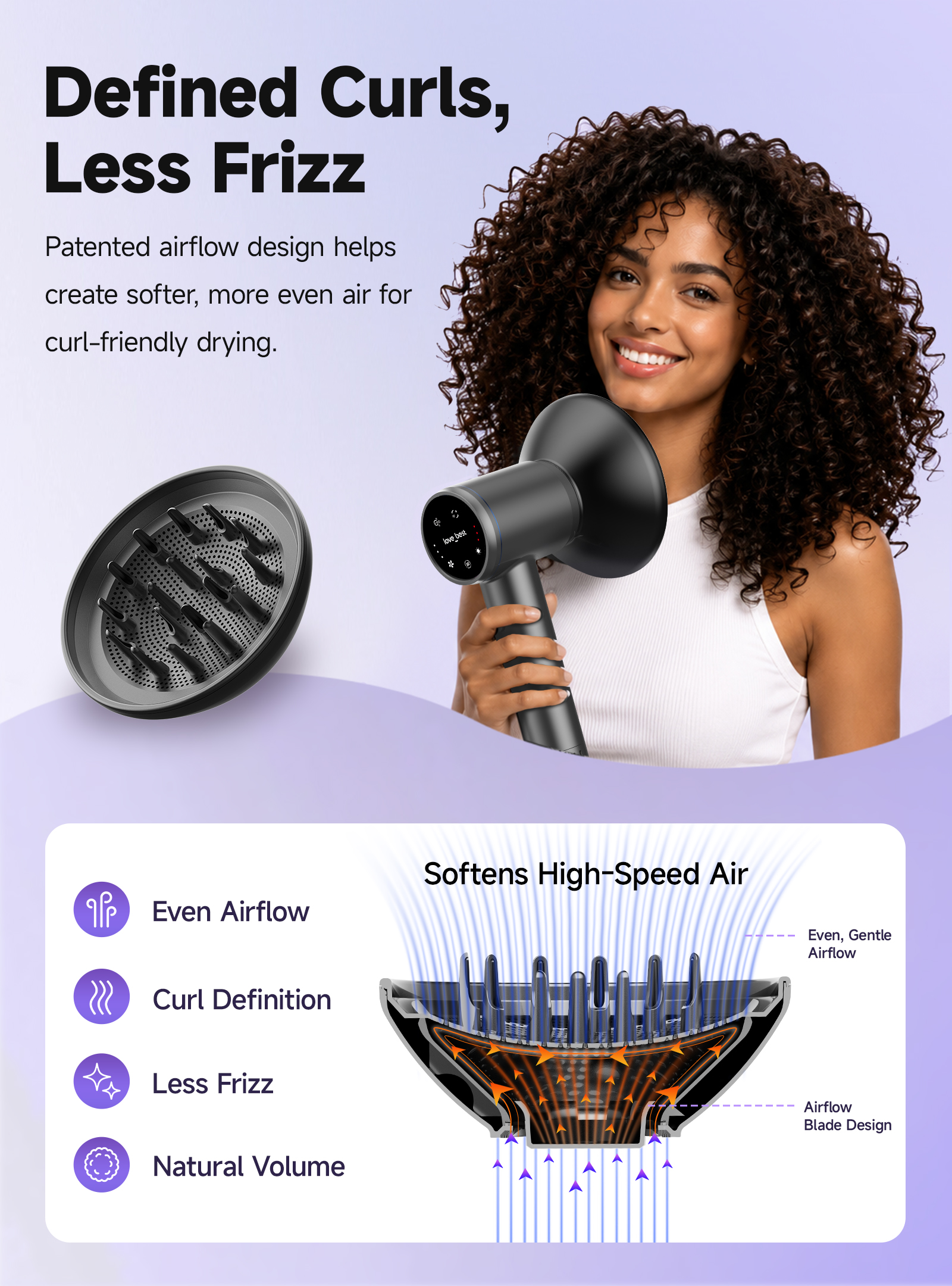Professional Ionic Hair Dryer with Diffuser