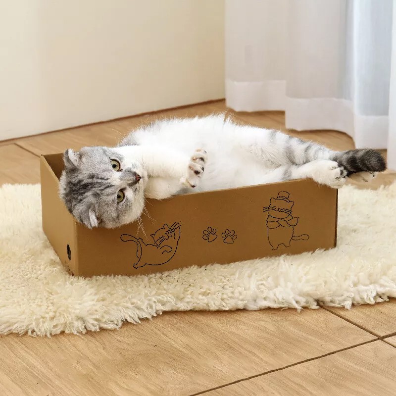 5X Cat Box Scratcher Scratching Board Heavy Duty Corrugated Cardboard Kitten UK — image 12
