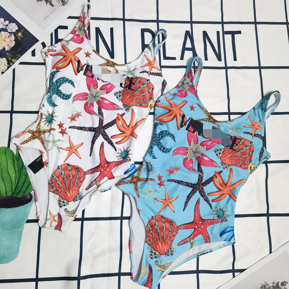 Starfish Print Triangle One-piece Swimsuit Hot Spring Swimsuit - Image 4