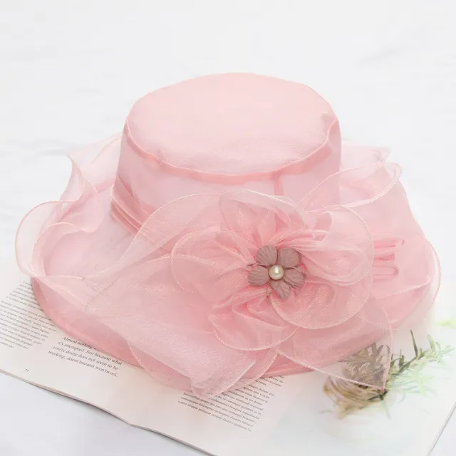 Women's Fashion Floral Large Brim Foldable Beach Sun Hat Pink - Shop at LoveMi