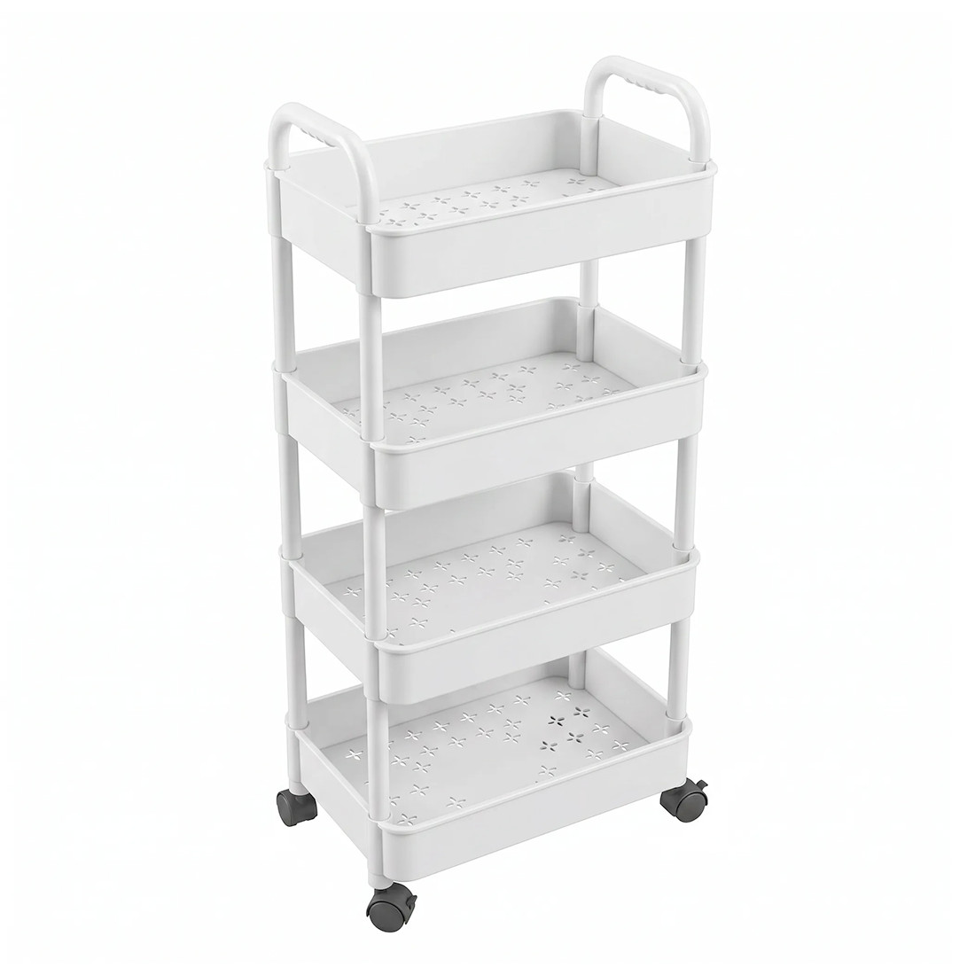 4 Tier Storage Trolley Cart On Wheels Kitchen Bathroom Laundry Narrow Space Rack 5