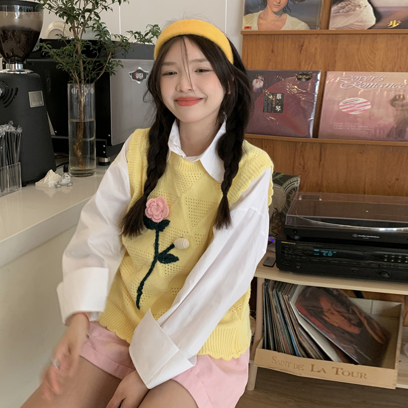 Women's Knitted Vest Vest With A Sense Of Niche Design - Image 2