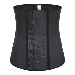 Women's Simple Matte Pressed Rubber Corset - Black - View 1