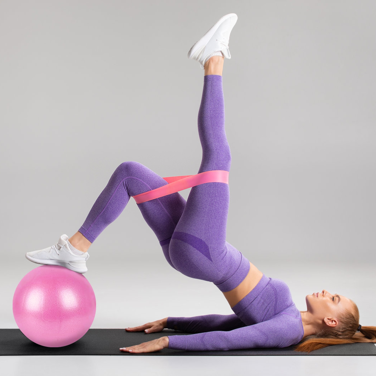 14Pcs Per Set Pilates Ring Kit For Women With Yoga Ball Arm Stretcher 5 Resistant Bands 8 Resistant Band Elastic Band Non-slip Socks Yoga Strap