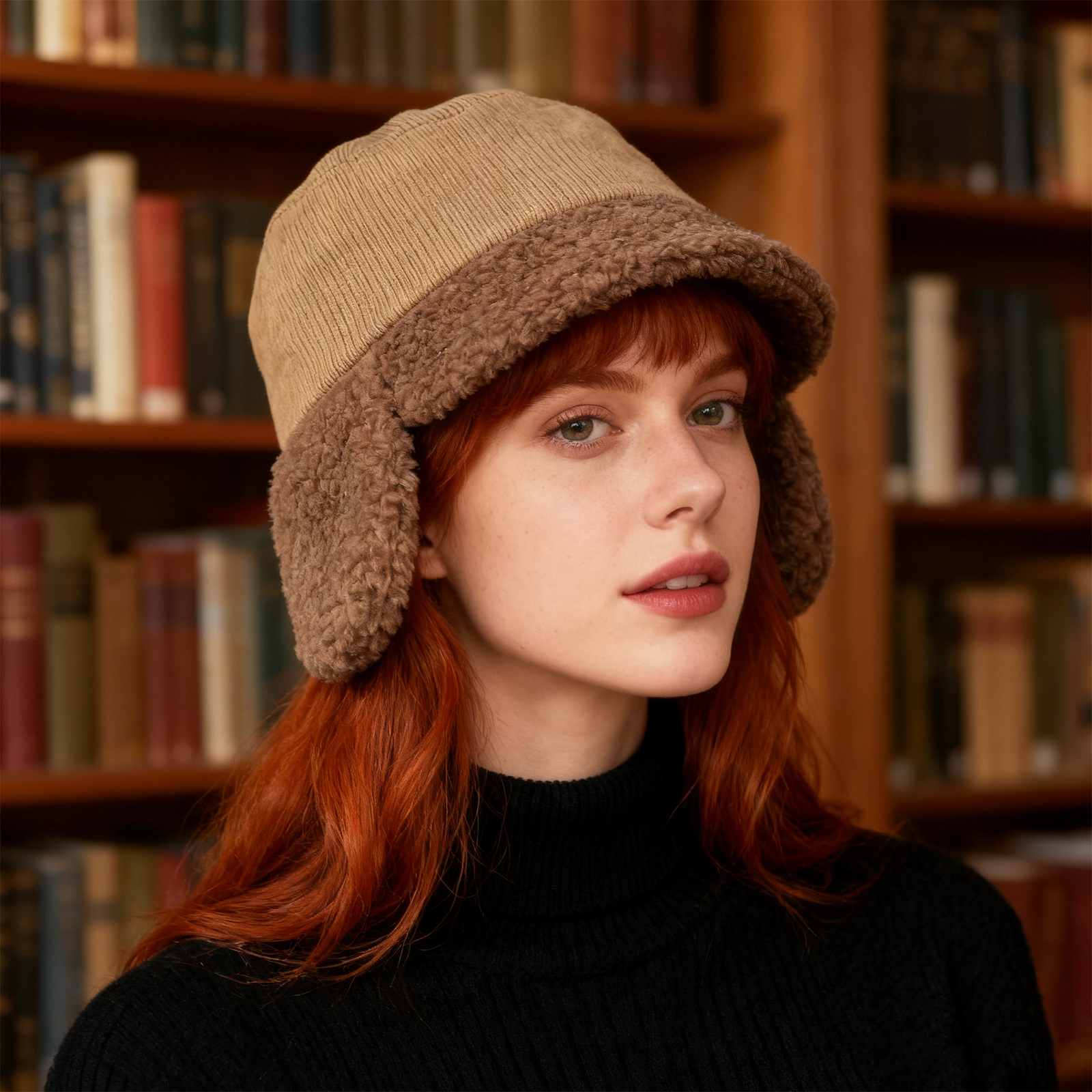Fashion Winter Bucket Hat-Dark Coffe - Image 2
