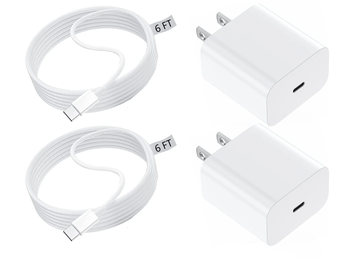 2 Pack Fast Wall Charger for iPhone 16 15 14 13 13 Pro 12 Pro Max iPad C Port