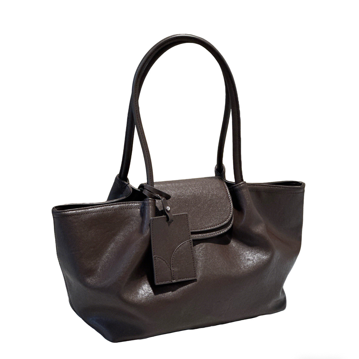 New Cross-Border Niche Design Genuine Leather Tote Bag, Versatile Vegetable-Tanned Leather High-End Shoulder Bag, Lazy Style Underarm Bag 5