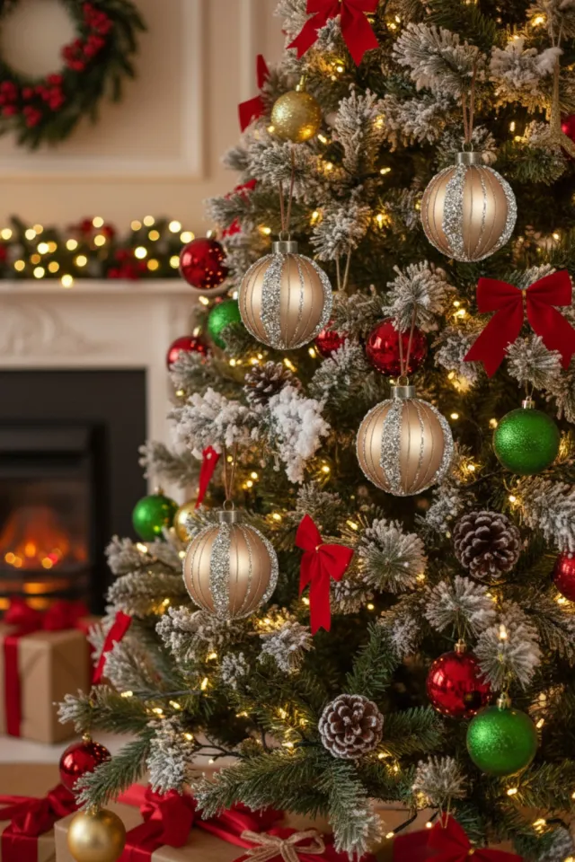 Set 3.9in Christmas Ball Ornaments Glass Hanging Ball Tree Decor Party Holiday Home Decor Gold - Shop at LoveMi
