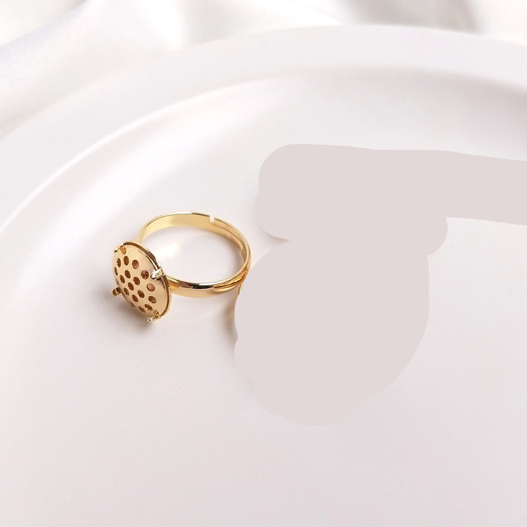 14K Gold Color Preservation Patch Ring Holder Semi Finished Accessories