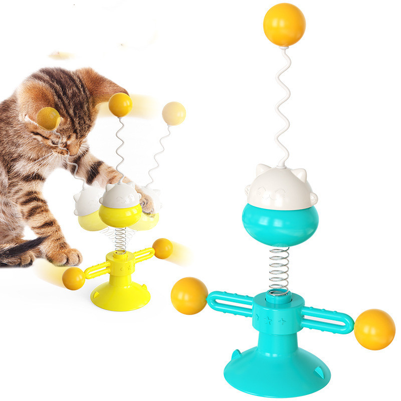 New Pet Cat Toy Spring Turntable Ball