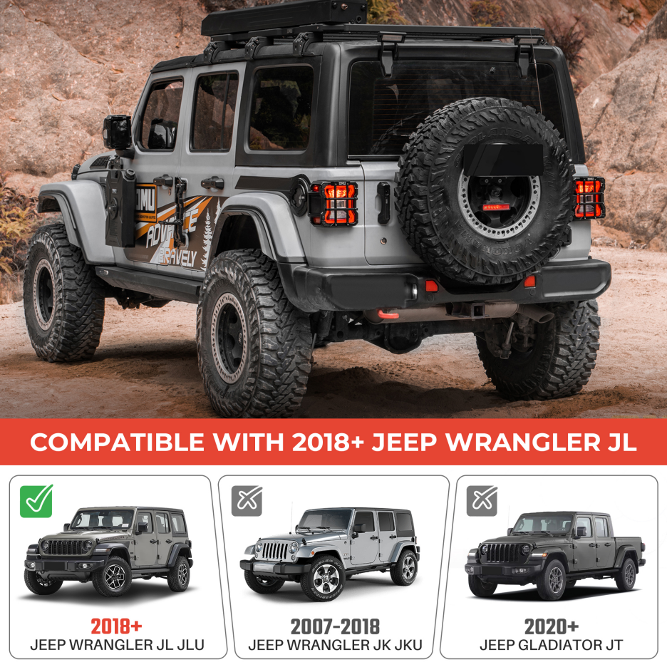Tail Light Cover Compatible With 2018 Wrangler JL