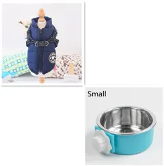 Waterproof Dog Clothes Winter Dog Coat With Harness Warm Pet Clothing Big Dog Jacket Chihuahua Labrador Coat Costume - Blue - View 1