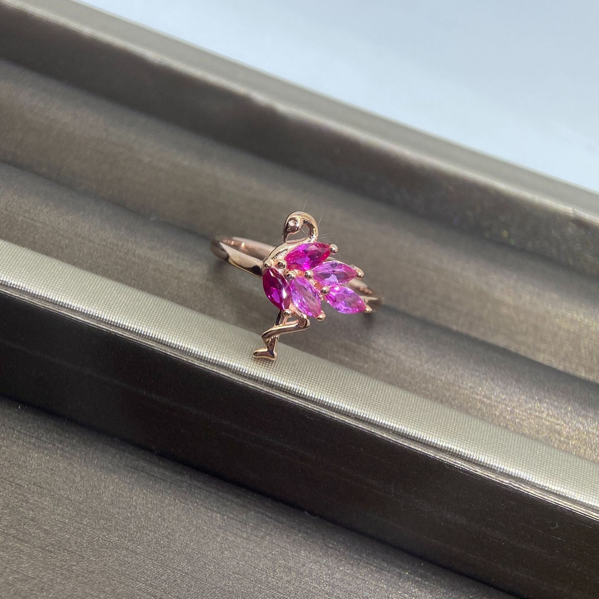 Creative Niche Design Net Red Zircon Ring