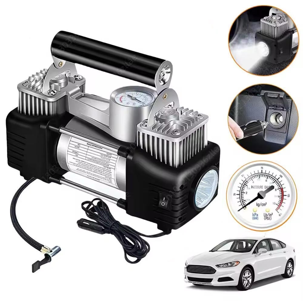 Heavy Duty 12V Electric Car Tyre Inflator Portable Air Compressor Pump 4