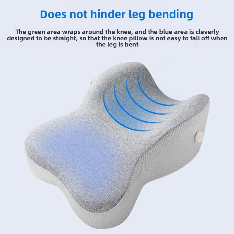 Memory Foam Leg Knee-Support Pillow Blue Side