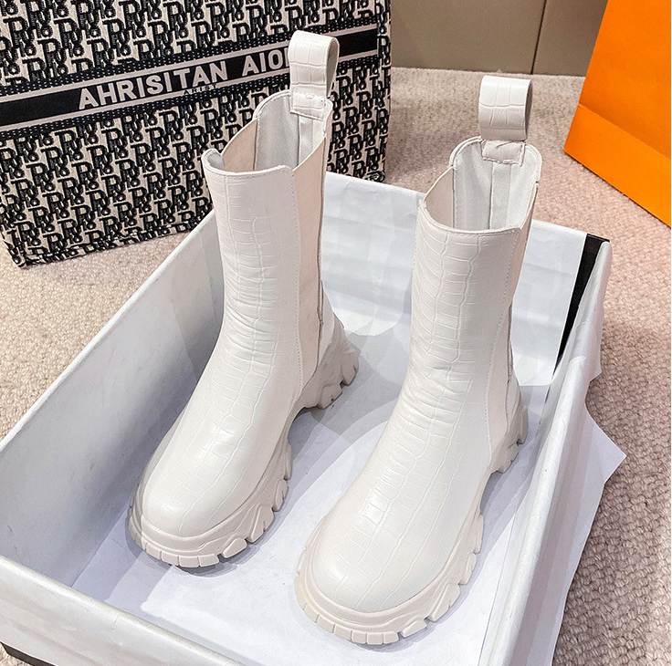 Short Boots Women Round Head Sponge Cake Platform