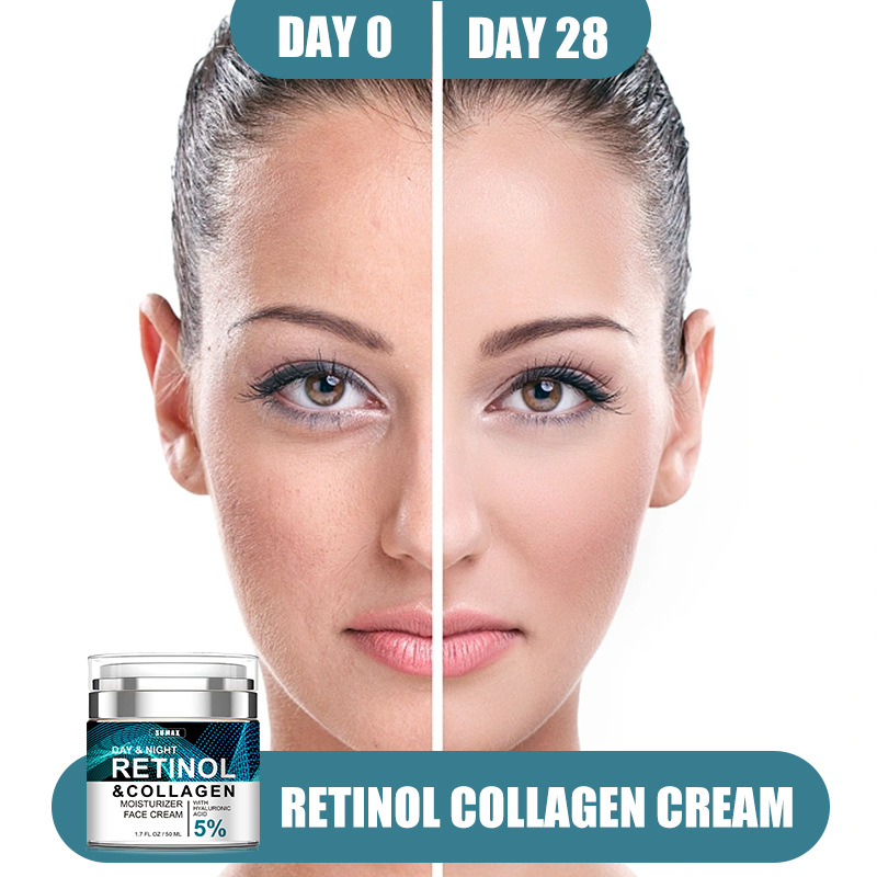 Retinol collagen cream with hyaluronic acid - Anti-aging.