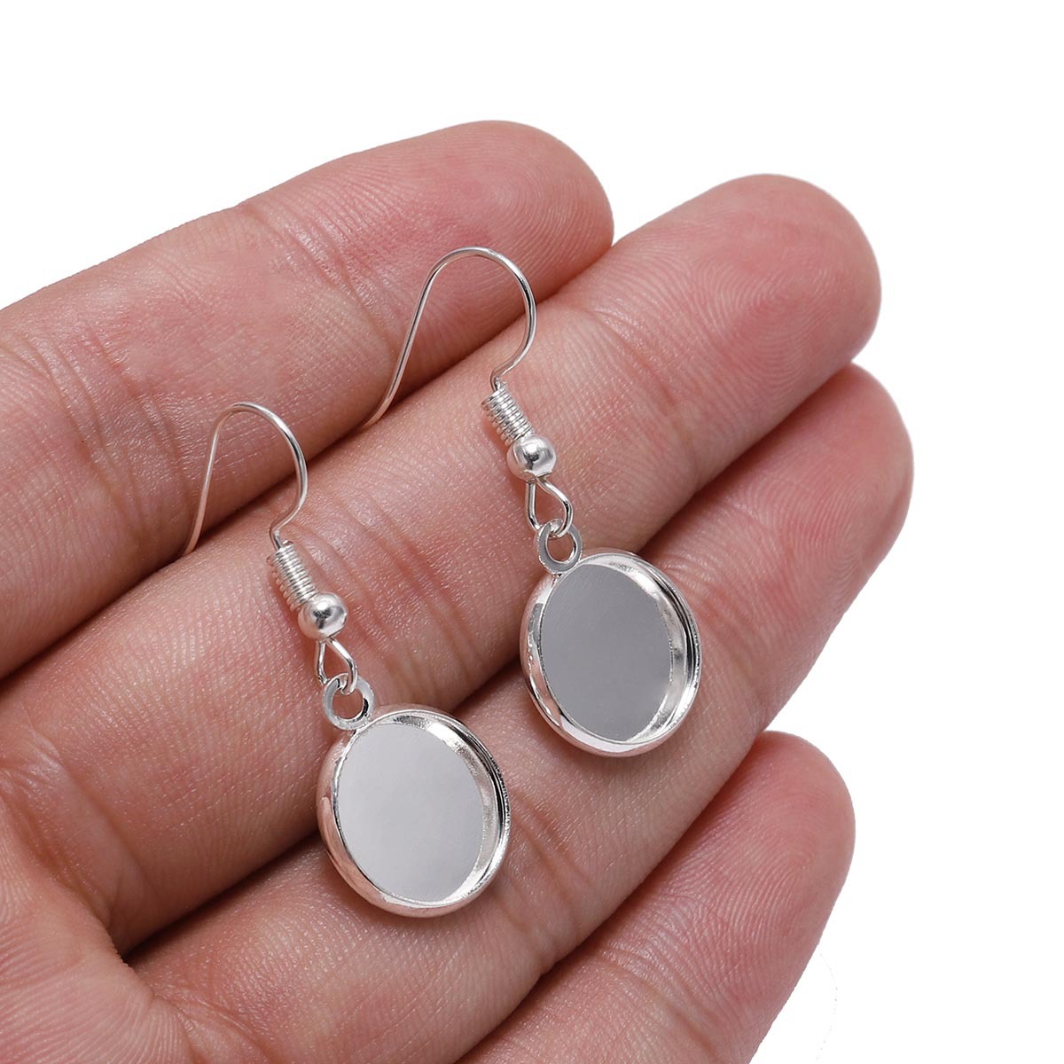 DIY Jewelry Accessories Ear Hook Round Empty Holder