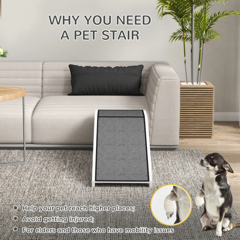 PawHut  Pet Ramp For Dogs & Cats With Non-Slip Carpet, White