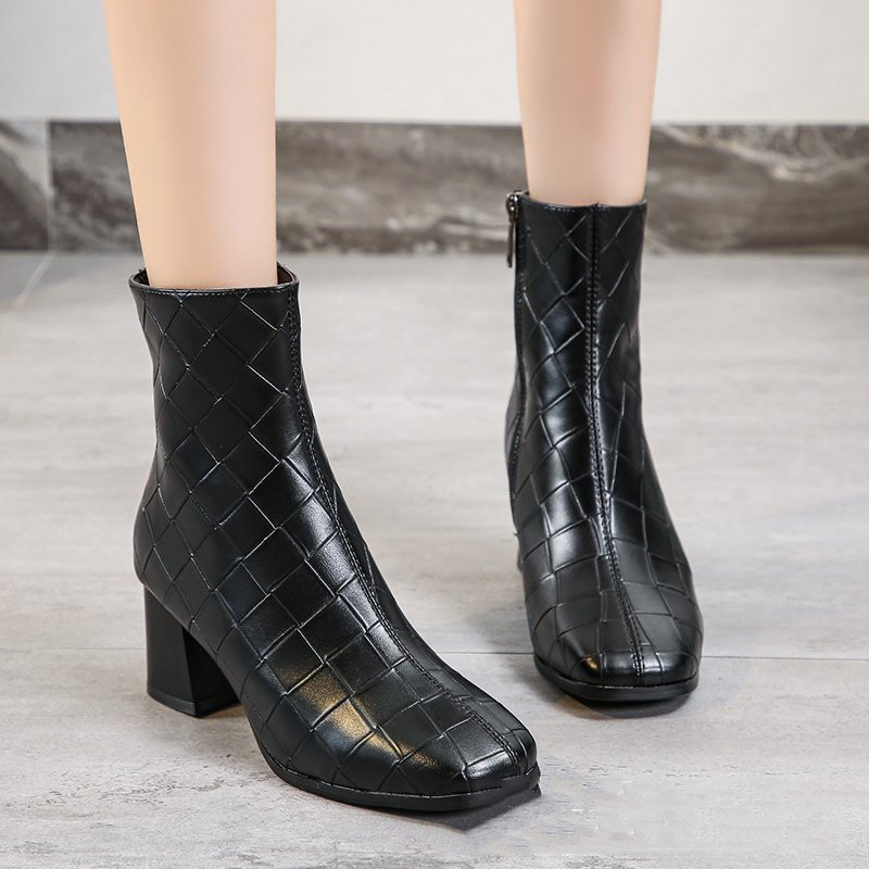 New British Style Foreign Trade Plus Size Fashion Short Boots Thick Heel Fashion Boots