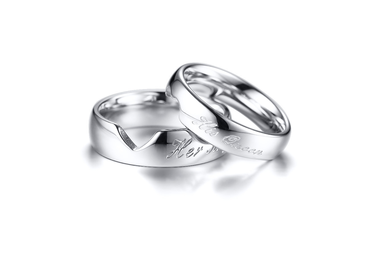 Title 4, Stainless Steel Couple Rings for Tourism Commem...