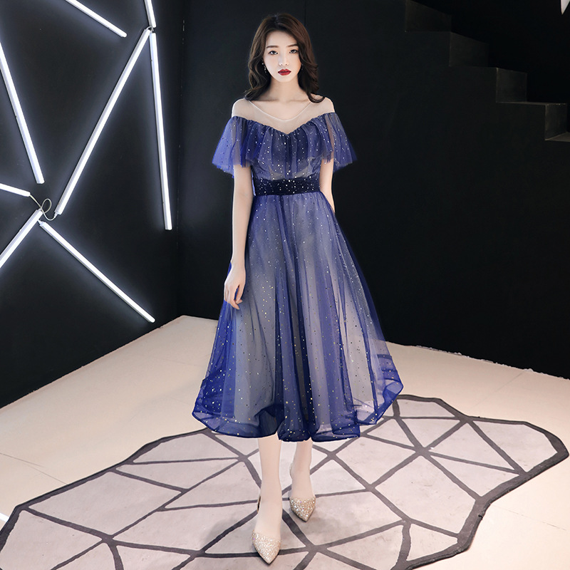 Simple Solid Color Evening Dress, picture 4 of 8