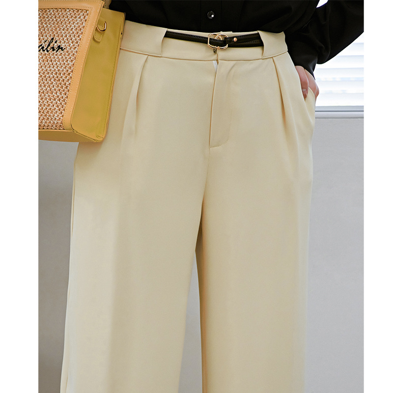 Women's Fashion Commuter Trousers High Waist Straight Pants