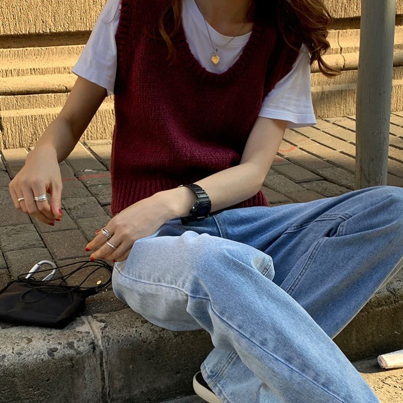 Ladies Korean Casual Sleeveless Waistcoat Sweater