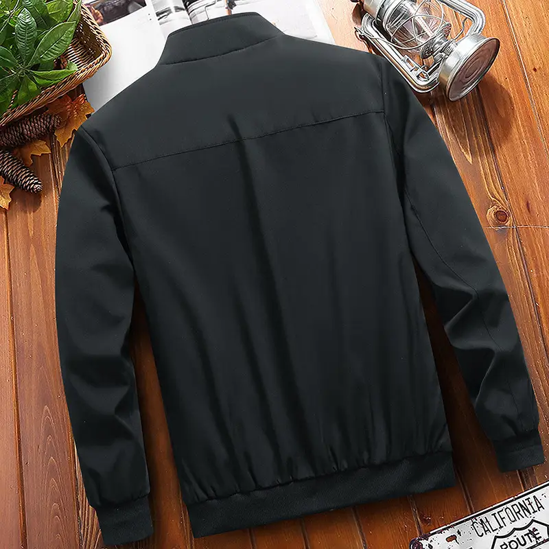 New Men's Jacket Stand Collar Solid Color Plus Size Coat