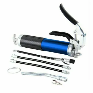 6000 PSI Heavy Duty Powerful Grease Gun Pistol Grip With Manual Flex Hose 400cc