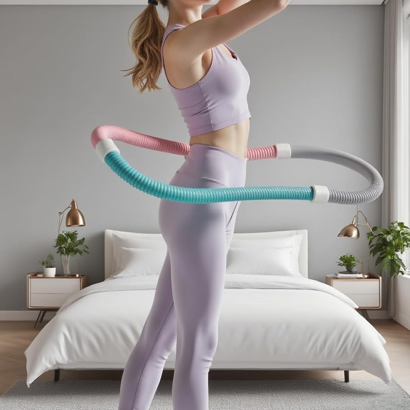 Weighted Fitness Hoop Portable Waist Friendly-Foldable Indoor Foldable Exercise — image 9