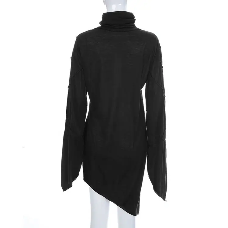 Turtleneck Sweater Irregular Stitching Long-sleeved Sweater