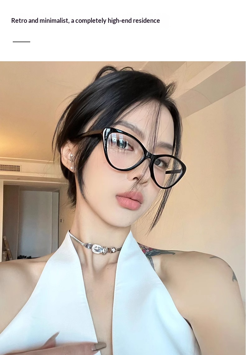 Lijia Fashion Cat Glasses Anti Blue Light Glasses Zhao Liying Same Style Goggles 9063