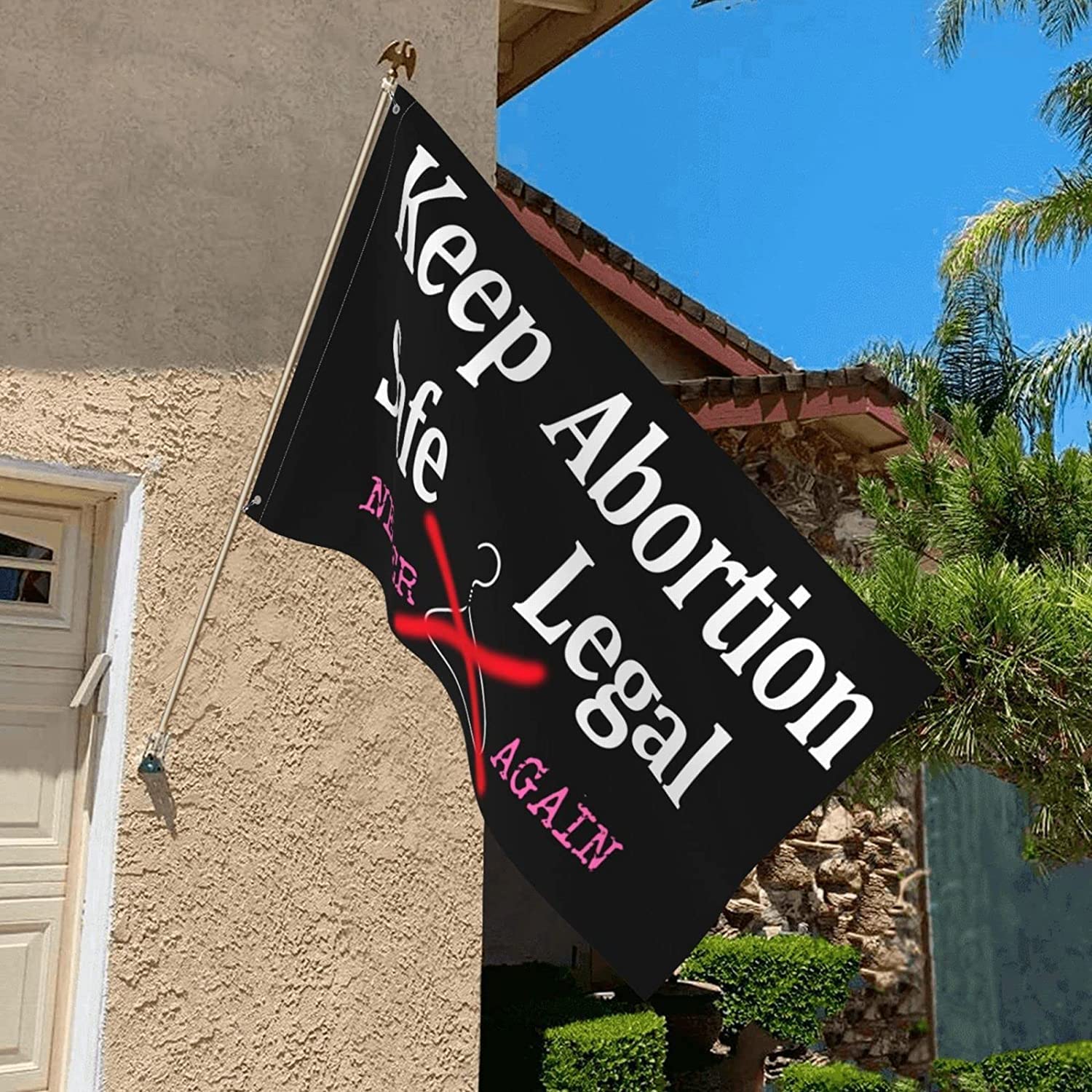 Creative Print Feminist Ban Polyester Flag