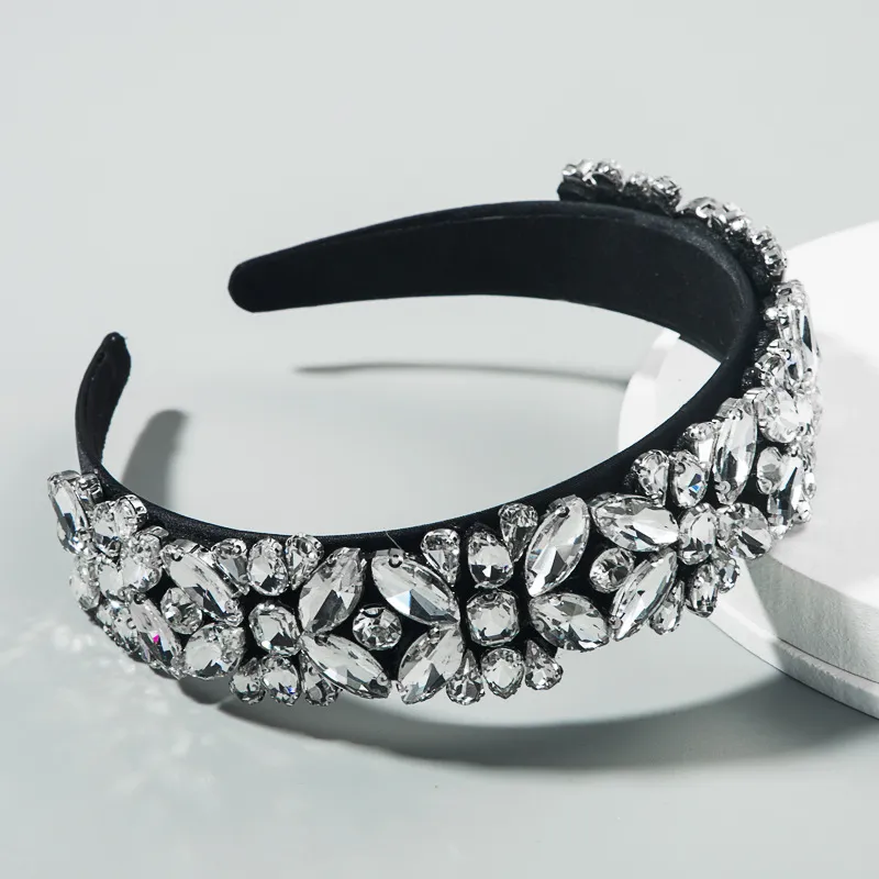 Floral All-match Super Baroque Wide-brimmed Trend Headband - White
