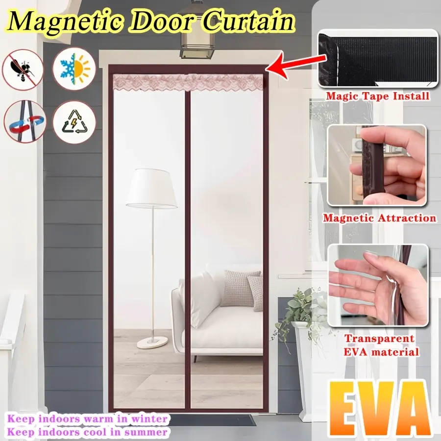 Magnetic Auto Close EVA Insulation Door Curtain