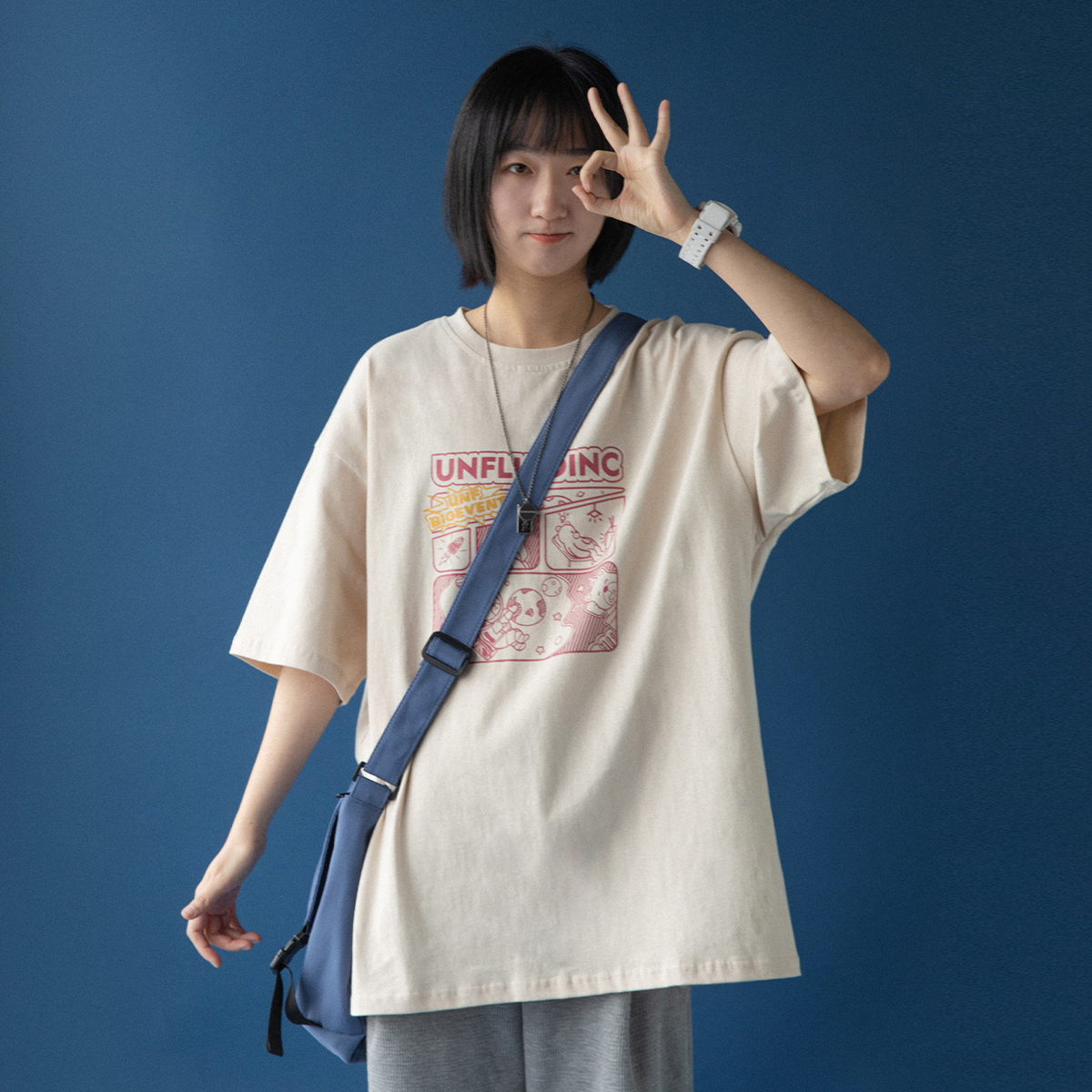 New Summer Design T-shirt Loose Japanese Half-sleeved Cotton Top