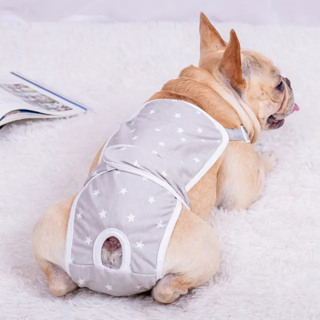 French Doumu Dog Physiological Pants Female Grey Star - Shop at LoveMi