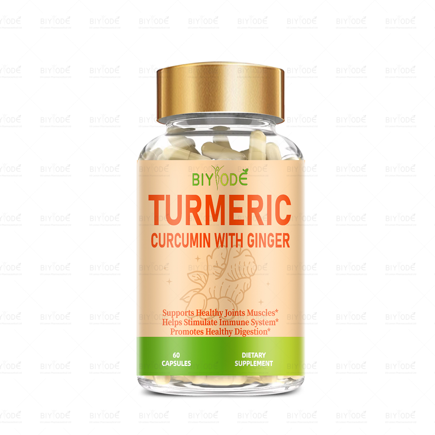 BIYODE Turmeric Capsule Ready Stock Effective Health Supplement Formula Customized - Shop at LoveMi