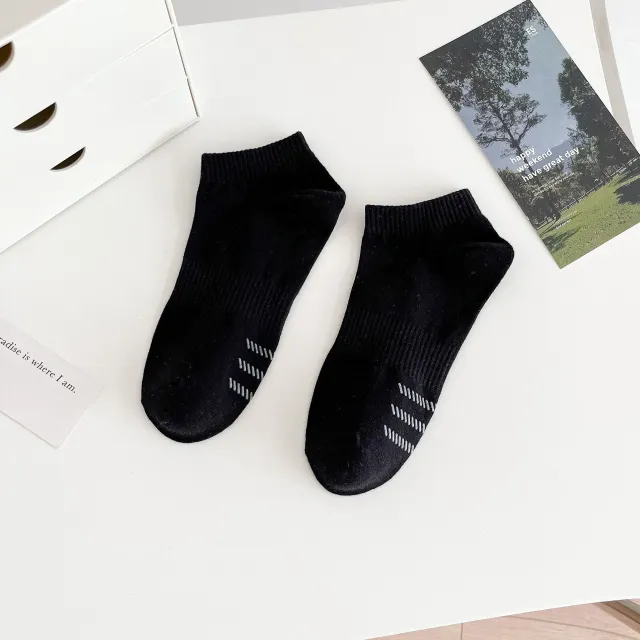 Thin And Shallow Cut Boat Socks With Silicone For Casual Breathability Black - Shop at LoveMi
