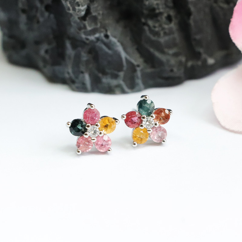 Title 5, Boucles doreilles en tourmaline naturelle simp...