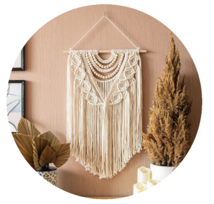 Hand-woven Diamond Wooden Bead Tapestry - Image 7