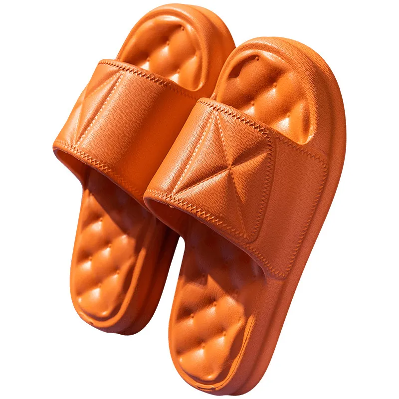 Home Indoor Non-Slip Bathroom Bath Soft Bottom Deodorant Couples Sandals - Caramel-36Or37