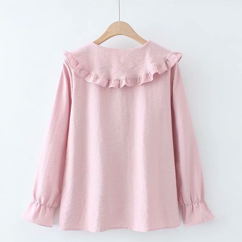 Title 6, Ruffle Collar Long-sleeved Bottoming Shirt